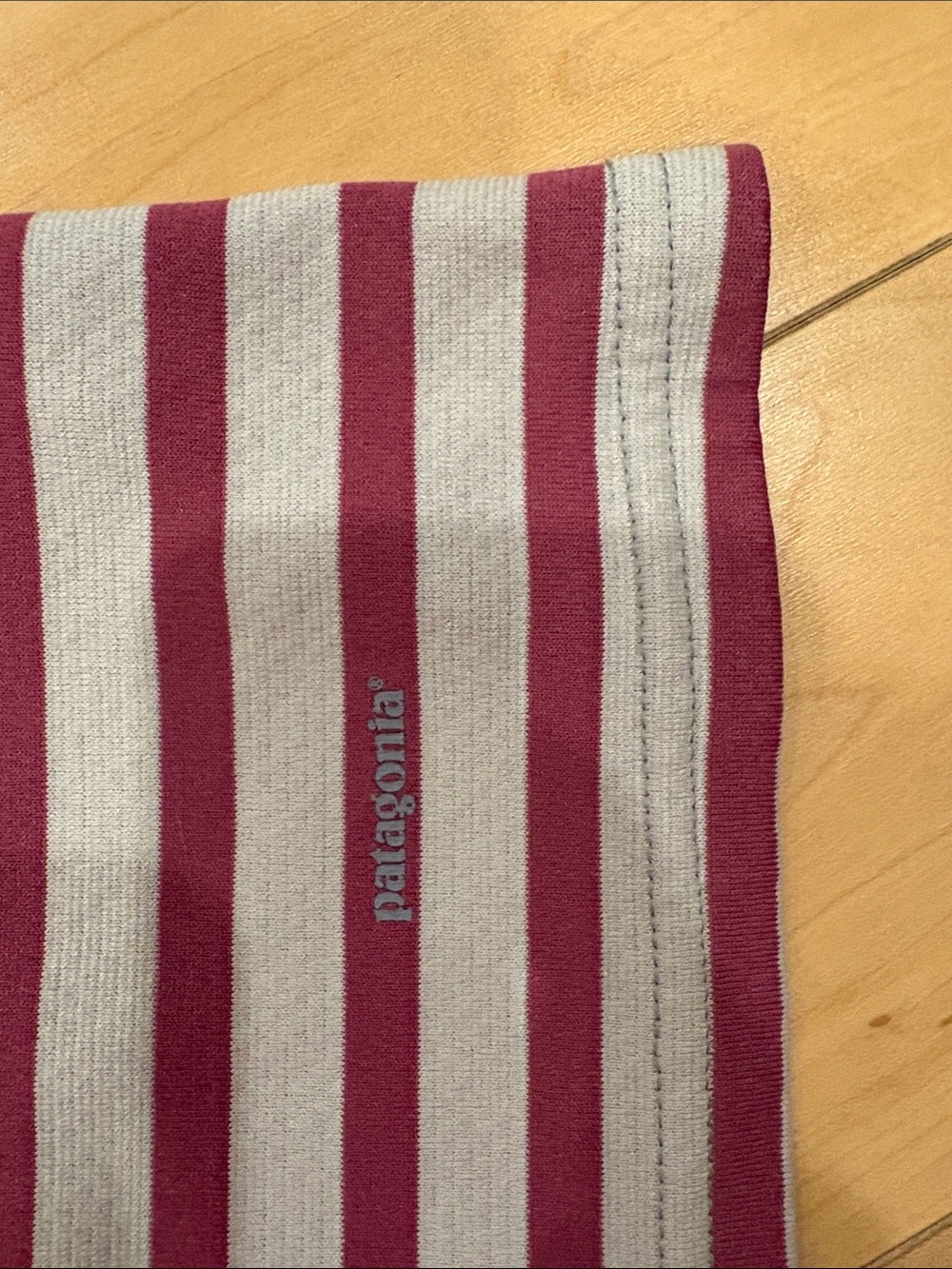 Patagonia Gray Pullover with Pink Striped Back Panel - Picture 3 of 4
